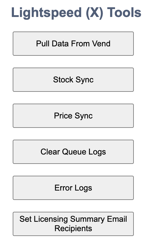 Lightspeed X-Series - Tools User Guide